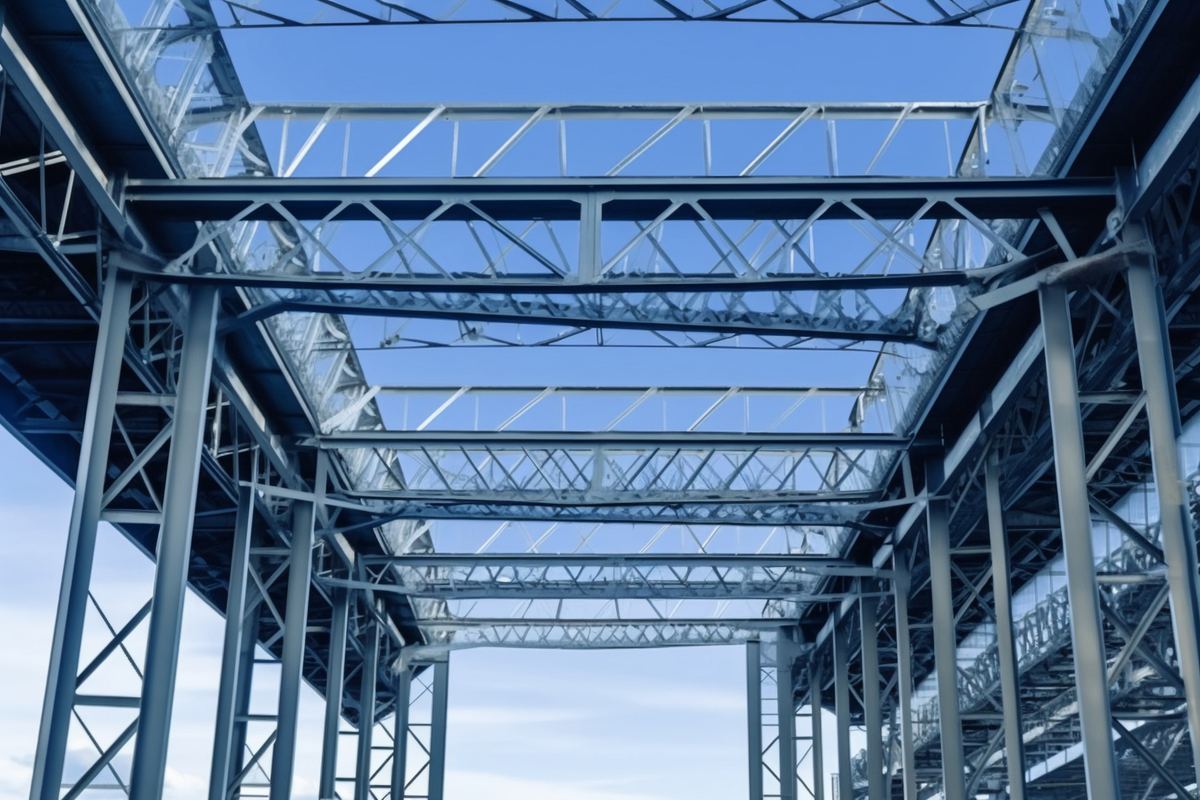 Commercial steel frame building structure